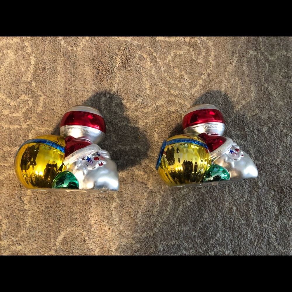 NWOT Department 56 Old World Candlesticks candle holders Christmas Santa pair